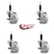 Service Caster 3'' Nylon Swivel 1'' Expanding Stem Caster Set with Brake, 4PK SCC-EX20S314-NYS-TLB-1-4 - alternate 4
